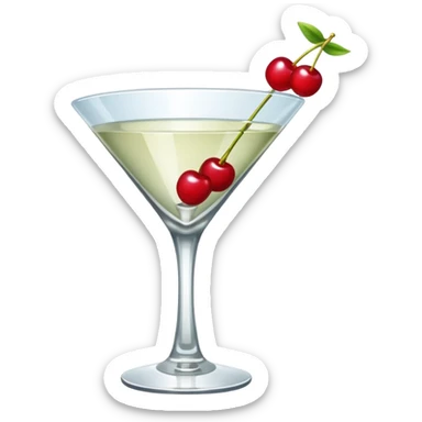 martini glass with cherry decoration sticker