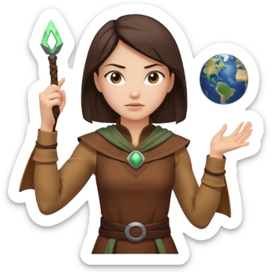 earth bender woman who has powers to shape earth sticker
