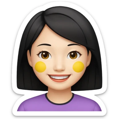 an Asian with a smiley bobbed hair
Woman sticker