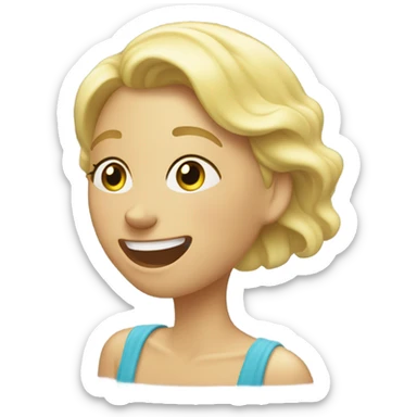 blonde woman giggling in shower sticker