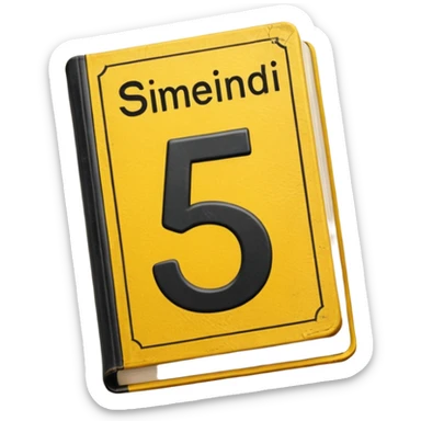 Yellow book with a number "5" in the cover sticker