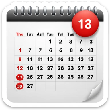 calendar with a circled date sticker