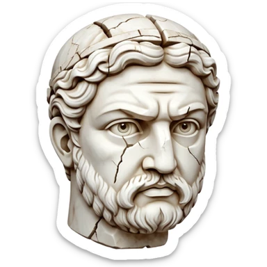 partial greek statue head sticker