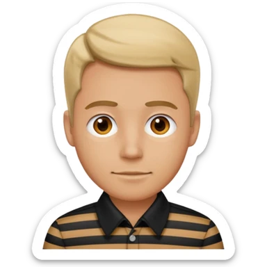 Man with black Striped Shirt not a t shirt sticker