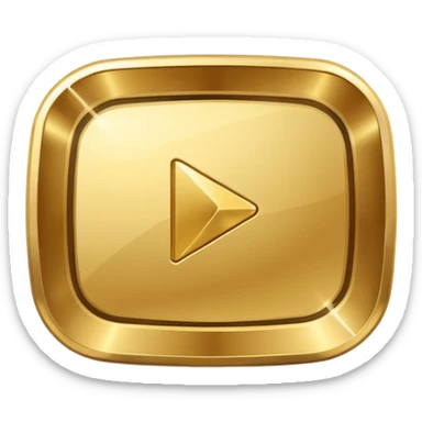 youtube golden play button with res edges sticker