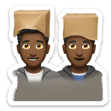 two guys with paper bags in the head sticker