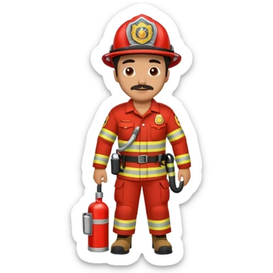Mexican firefighter holding foot sticker
