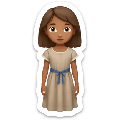 Petite fille brune de 8 ans à l'époque du Moyen âge. sticker