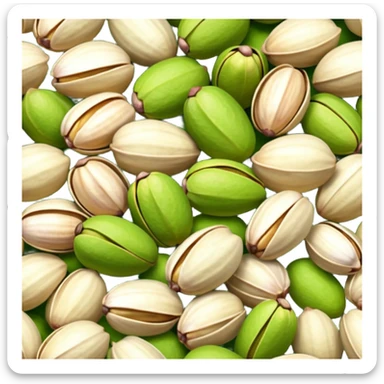 Heap of raw pistachios with shells, natural and organic, close-up view sticker