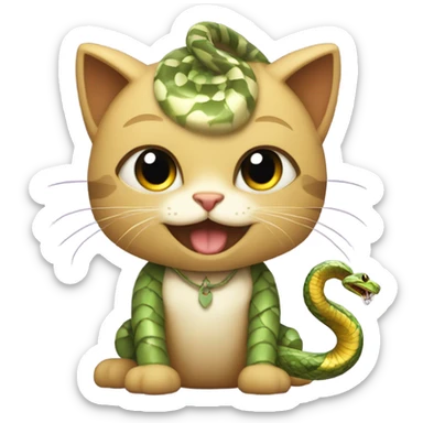 cute cat dressed as a snake sticker