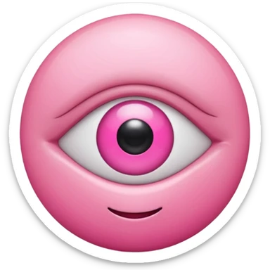 genera un emoji 3d en formato ios de un ojo con eyeliner rosa sticker