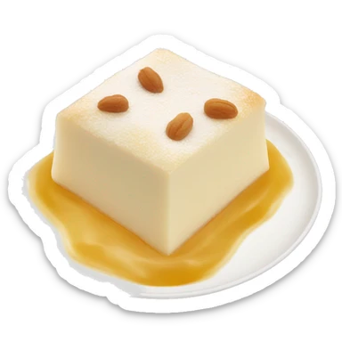 milk and semolina dessert called galaktoboureko in a plate sticker