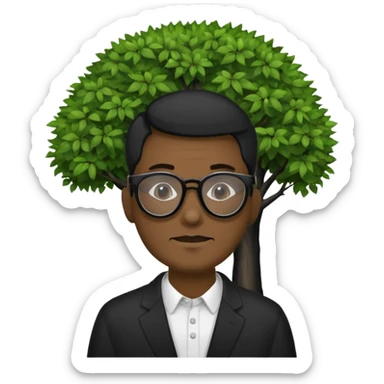 Une souche d'arbre mort avec un homme noir à lunette sticker