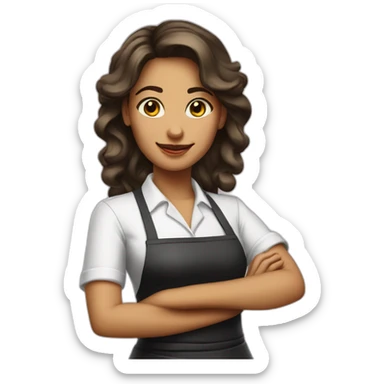 Girl waitress sticker