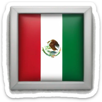 Square gray wall border wall with mexican flag sticker
