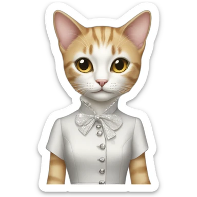 dior fashion dress cat sticker
