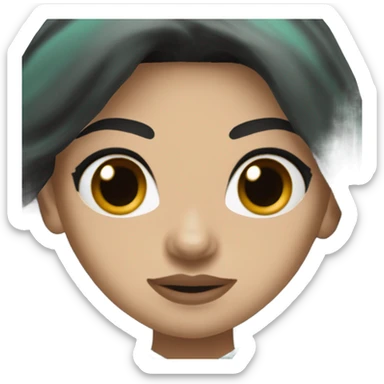 White female long dark hair red lips wearing Philadelphia Eagles jersey sticker