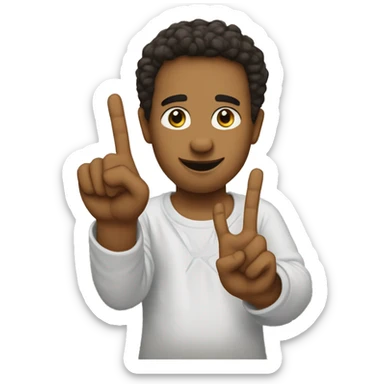 I need an emoji where it’s a peace sign but with bent fingers instead of straight fingers sticker