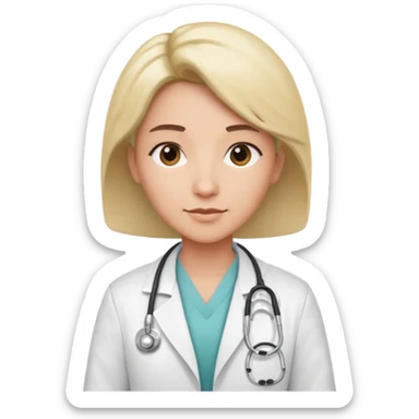 androgynous medium tone skin physician, NO stethoscope around neck sticker