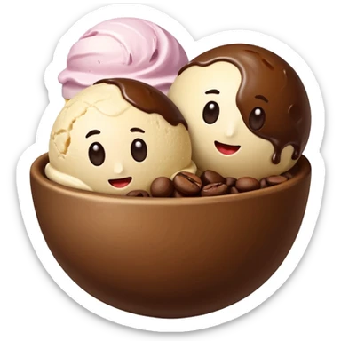 bolitas de helado de cafe con semilla de cafe  sticker