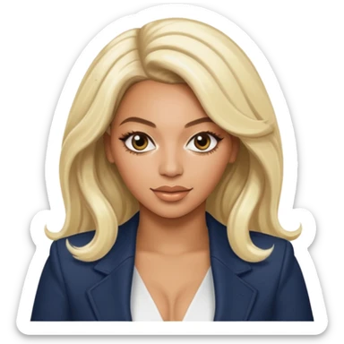 Beyonce with platinum blonde hair sticker