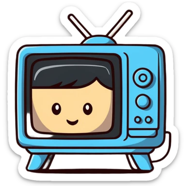 character watching TV sticker
