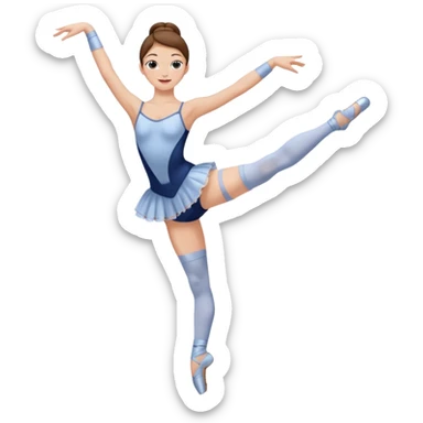 Ballet dancer in over the knee socks, leotard and long brown hair sticker