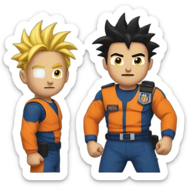 A person getting arrested by Goku sticker