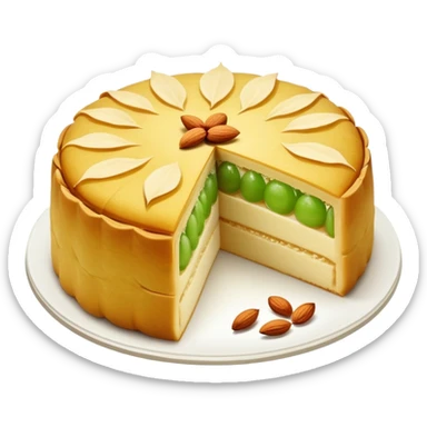 Wife cake (Lou Po Beng), Chinese pastry with winter melon and almond paste filling sticker