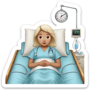 patient in hospital in hospital sticker