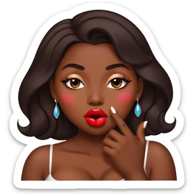 A voluptous woman with big lips throwing a kiss  sticker