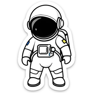 happy little astroneer in a white suit and helmet sticker
