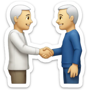 two european persons shake hands sticker