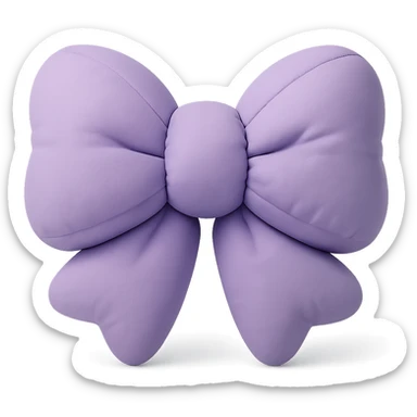 soft plush lavender bow with gentle shadows cushion style sticker