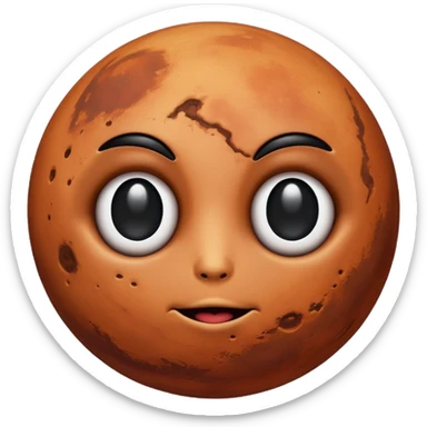Mars with no mouth or eyes a planet only  sticker