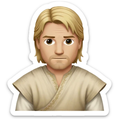 Jaime Lannister from game of thrones, cloth shirt, middle part hair sticker