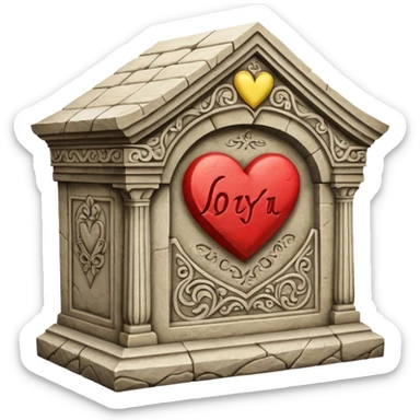 a tomb that says in Romanian I love you infinitely sticker