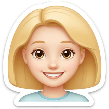 cute girl character with oval flat head sticker