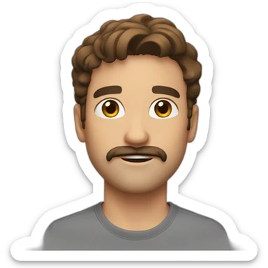 Videographer brown hair bo mustache no glasses about 35 years old sticker