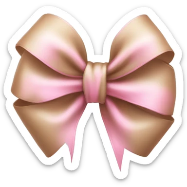 Light brown bow with highlights in light pink  sticker