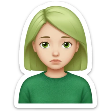 girl has sore throat in green sweater sticker
