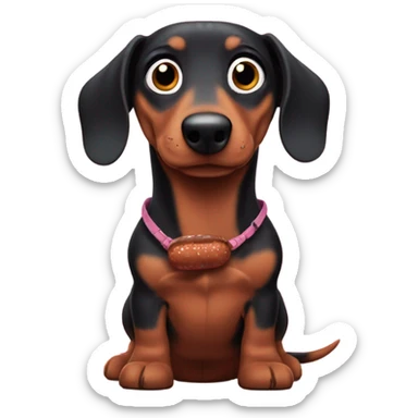 fictional character Stitch with two dachshund sausage dogs sticker