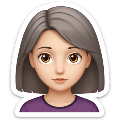 girl with brown and gray hair and hazel eyes sticker