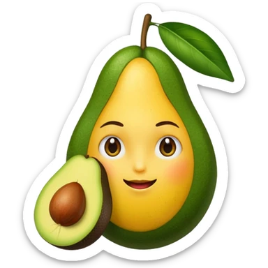 mangoes holding a small avocado sticker