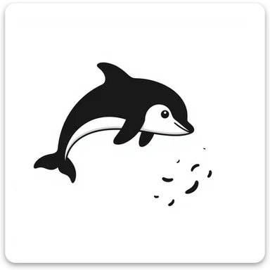 A detailed illustration of a dolphin sticker