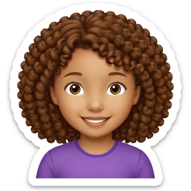 5 year old blasian girl with brown curly hair sticker