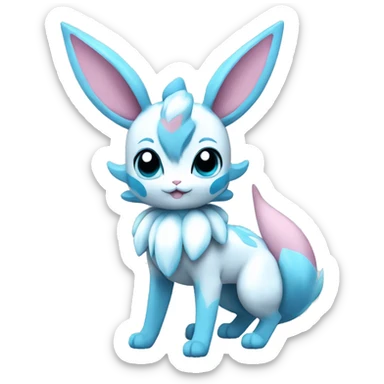Kawaii Sylveon-Glaceon Full Body sticker