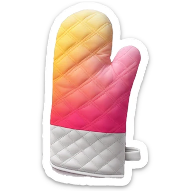 Realistic pink And yellow ombre quilted oven mitt. sticker