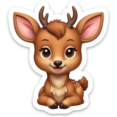 Baby deer winking sticker