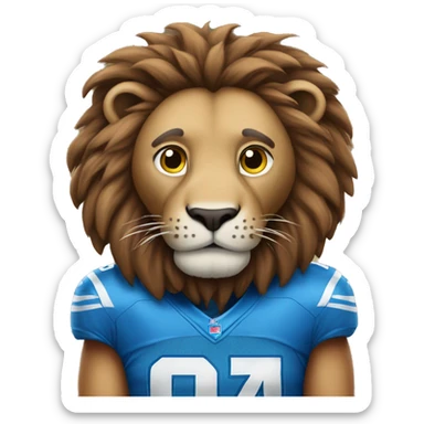A lion wearing a Detroit Lions jersey  sticker